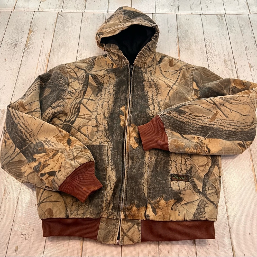 Vintage Liberty Camo Hooded Jacket Sz XL 16/20